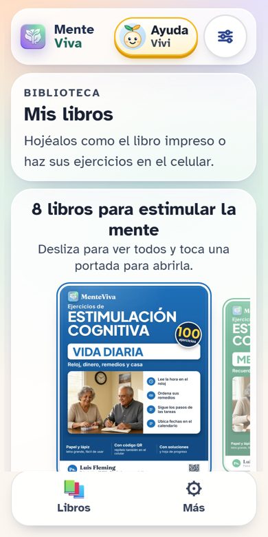 Pantalla de MenteViva